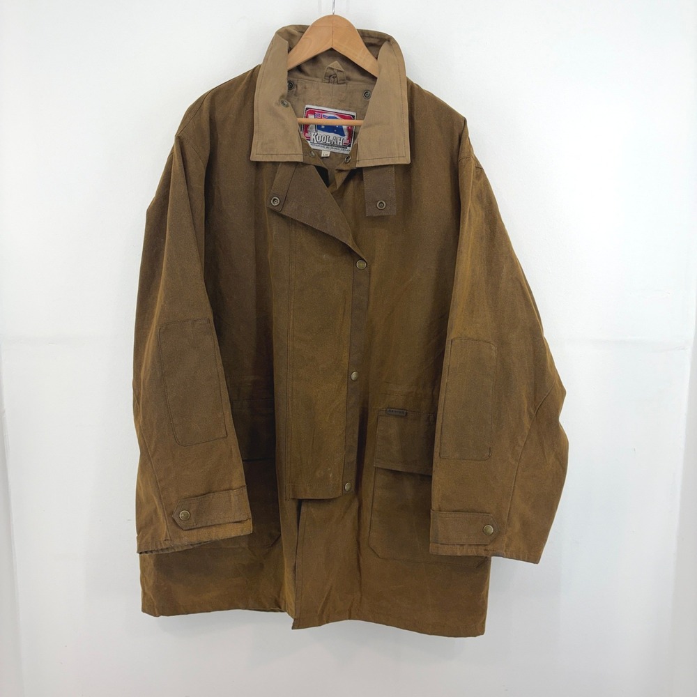 Koolah 3/4 Waxed Cotton Coat Brown Cracked Wax Field Jacket K806 Men L Barn Coat